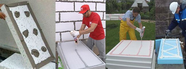 Плиты из пенополистирола приклеиваются к газобетону с помощью клеевых составов