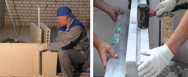 Постоянно осуществляем контроль установки ПГП по вертикали и горизонтали Правильность установки ПГП осуществляем уровнем