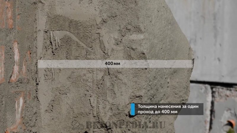 Поверхность Нанесение торкрет-бетона